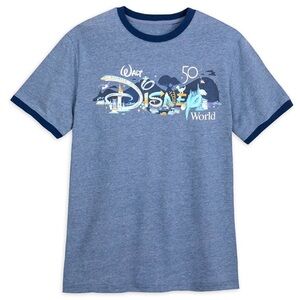 Sz M Walt Disney World 50th Anniversary Blue Ringer Shirt